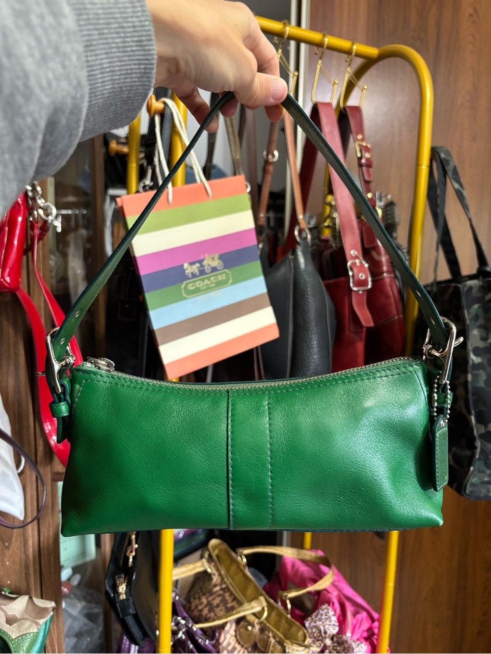 Coach Y2K Hampton Demi Baguette in Green